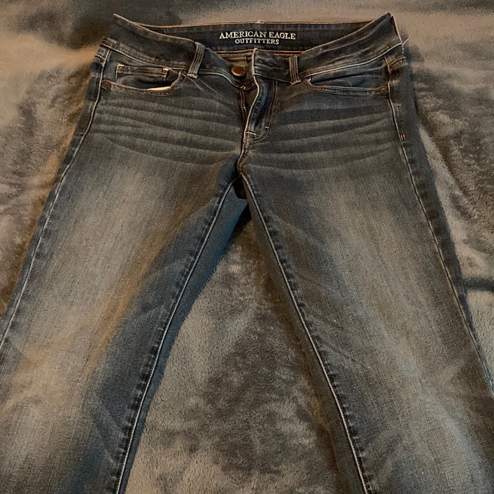 AEO American Eagle Outfitters Super Stretch Kick Bootcut Denim Mid Rise Sz 6